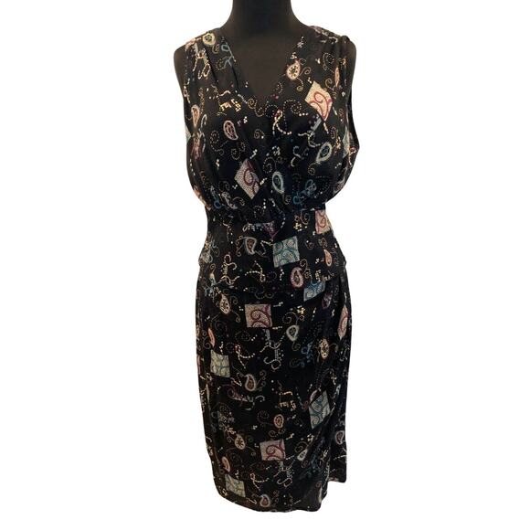 Carole Little Vintage Woman's Two Piece Top Skirt Set Size 6 Paisley Abstract - Picture 4 of 9